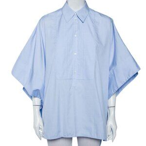 NWT Victoria Beckham Cotton Cape Shirting Oxford Blue One Size